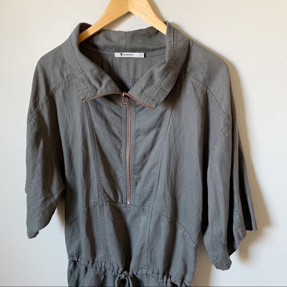 T by Alexander Wang Charcoal Short Sleeve Romper - Picture 5 of 15